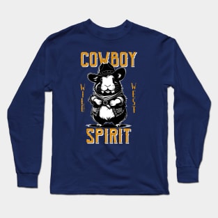 Cowboy Guinea Pig, dark colors Long Sleeve T-Shirt